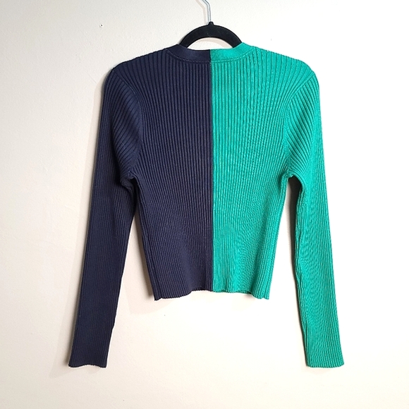 Tommy Hilfiger NWT Blue & Green Preppy Long Sleeve Button-Up Cardigan Sweater LG - Picture 10 of 11